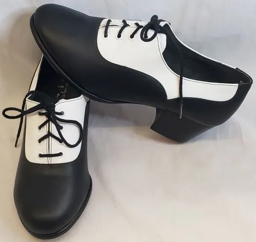 1.25" Kirsten I -- Leather Sole Oxford -- Black/White