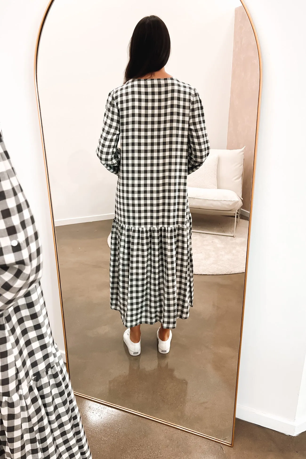 Alexander Midi Dress Black White Check