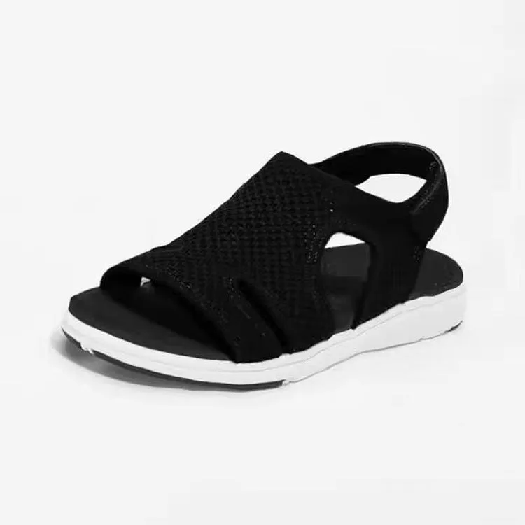 Breathable Stretch Fly Woven Comfortable Velcro Casual Sandals - Women's shoes