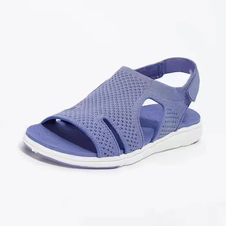 Breathable Stretch Fly Woven Comfortable Velcro Casual Sandals - Women's shoes