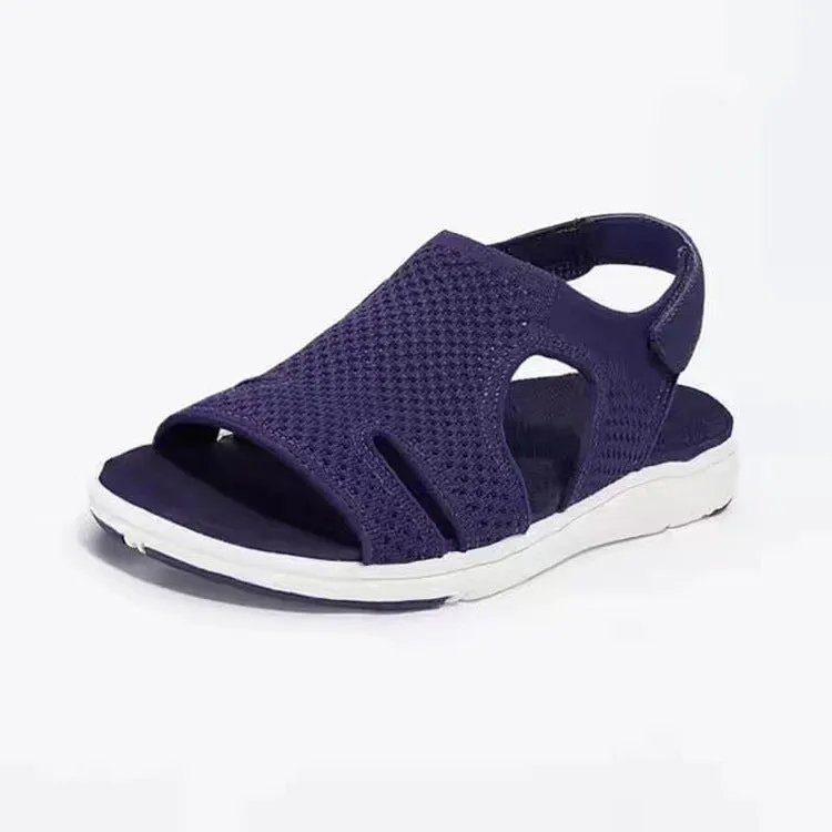 Breathable Stretch Fly Woven Comfortable Velcro Casual Sandals - Women's shoes