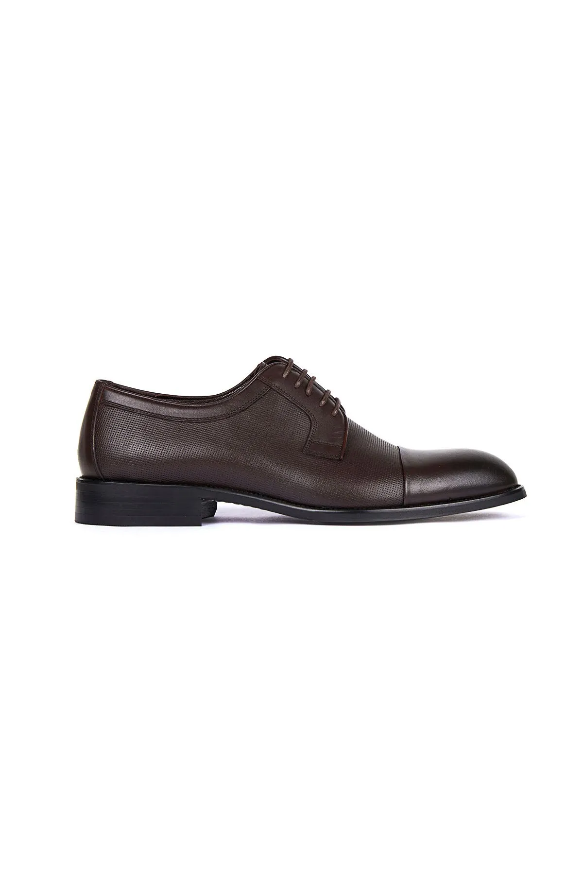 Brown Classic Lace-Up Shoes in 100% Genuine Leather, Brown Aniline