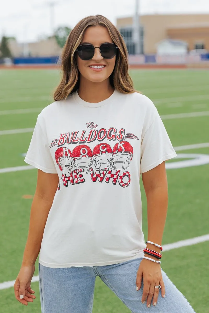 Georgia Bulldogs Graphic Tee - Cream - FINAL SALE