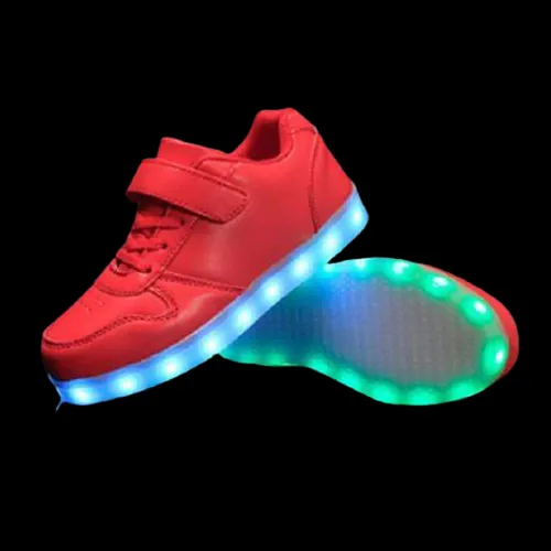 Glowing Night Led Shoes For Kids - Red  | Led Light Shoes