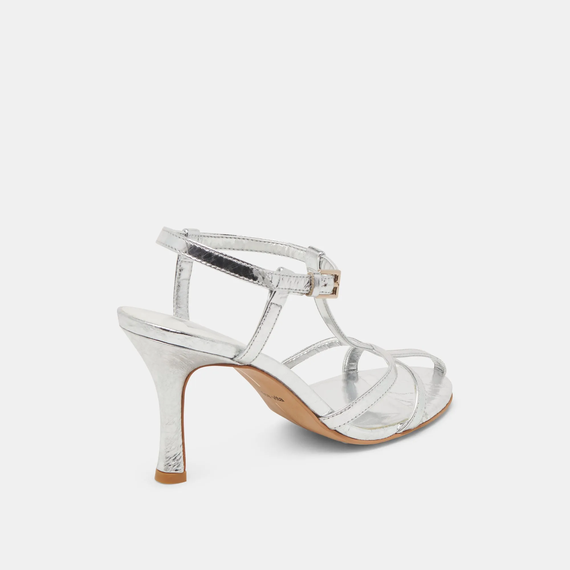 LIANE HEELS SILVER DISTRESSED LEATHER