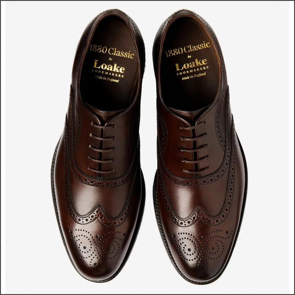 Loake Castlegate Scorched Walnut premium Calf Leather brogue  F Fit--