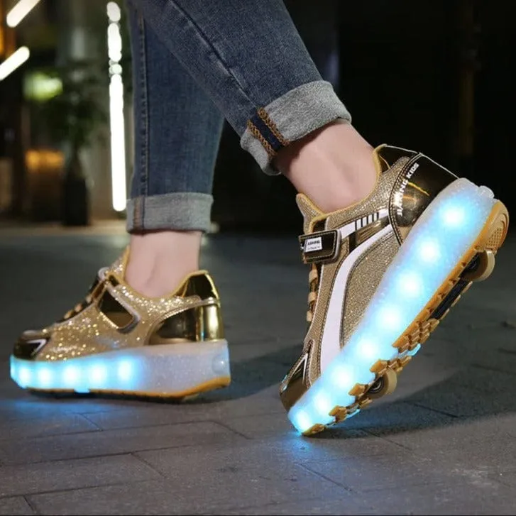 New Usb Charging Led Light Roller Skate Shoes For Children