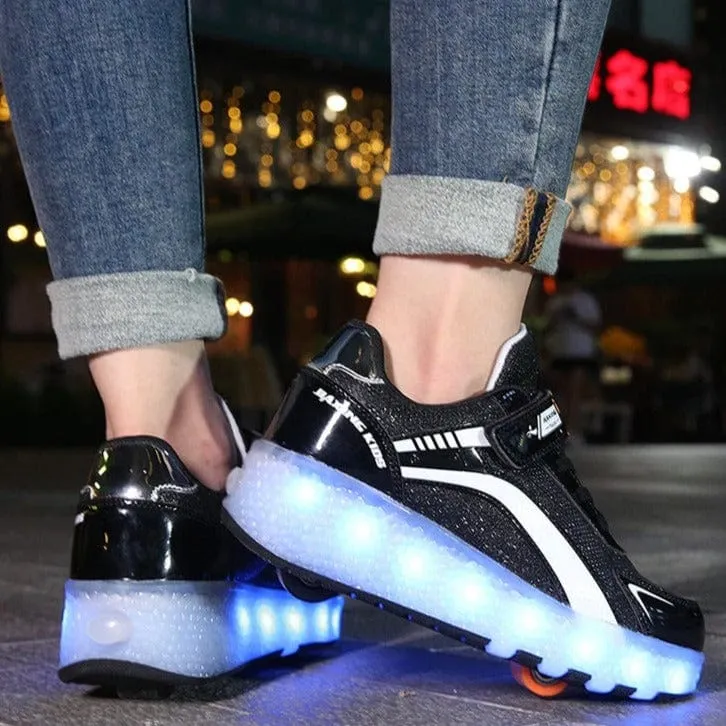 New Usb Charging Led Light Roller Skate Shoes For Children