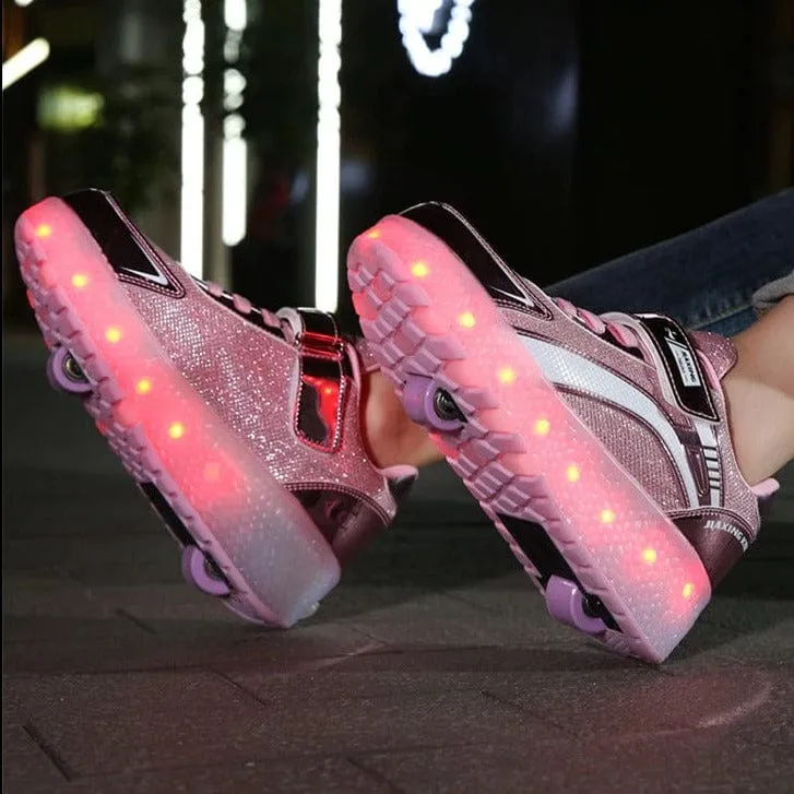 New Usb Charging Led Light Roller Skate Shoes For Children