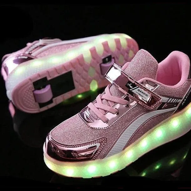 New Usb Charging Led Light Roller Skate Shoes For Children