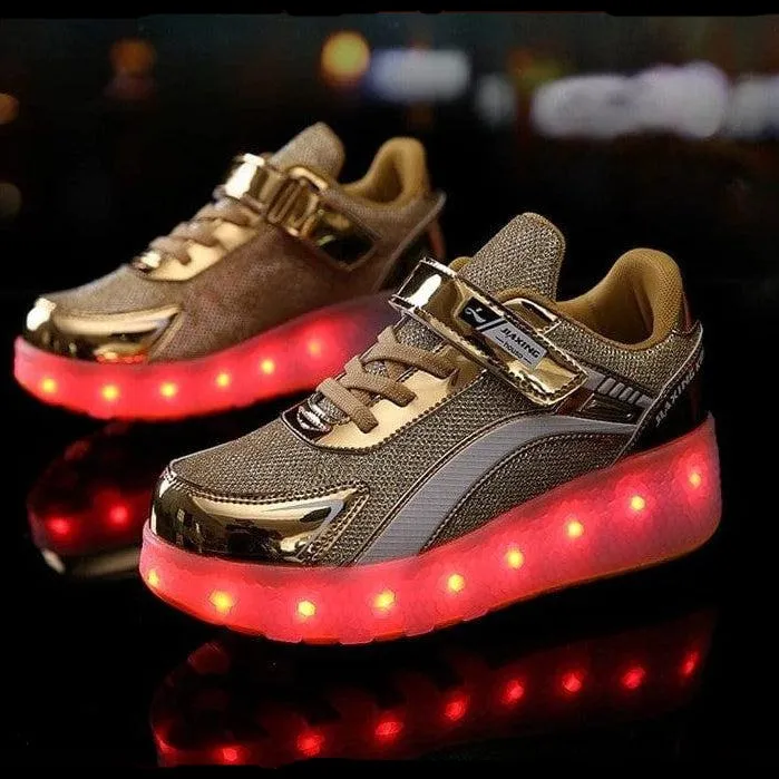 New Usb Charging Led Light Roller Skate Shoes For Children