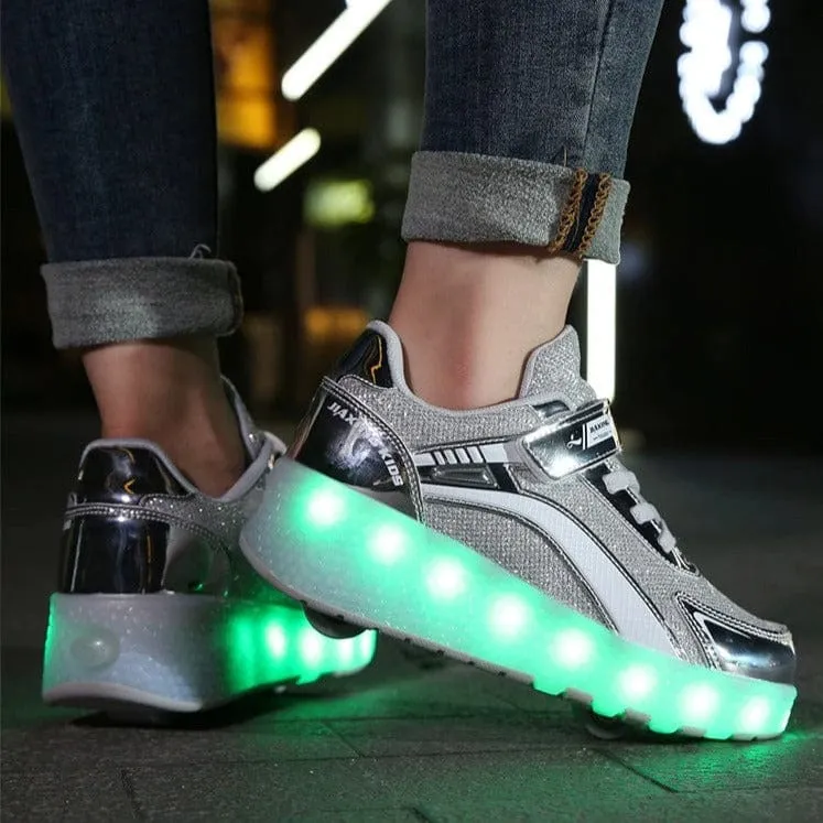 New Usb Charging Led Light Roller Skate Shoes For Children