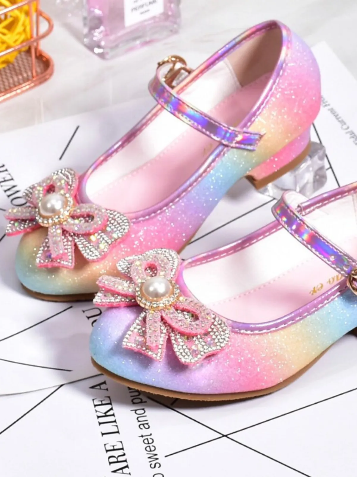 Over The Glittery Rainbow Mary Jane Heels By Liv And Mia