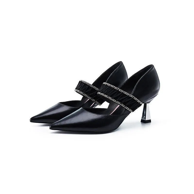 Pointed elegant  mary janes high heels pumps - Jia