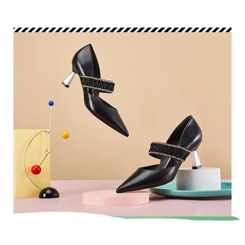 Pointed elegant  mary janes high heels pumps - Jia