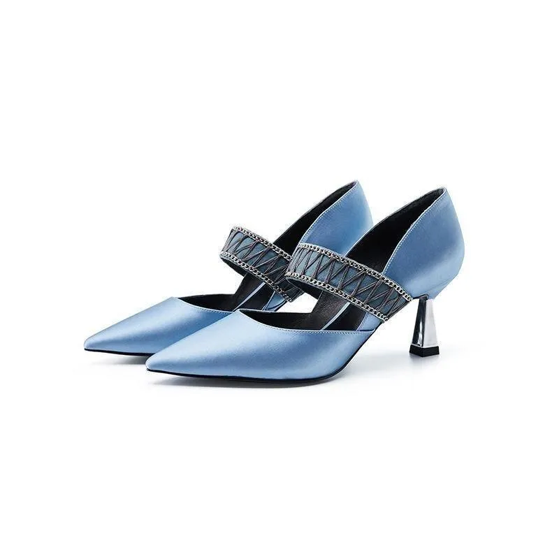 Pointed elegant  mary janes high heels pumps - Jia