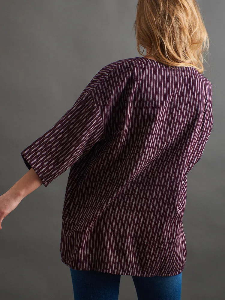 Relaxed Jacket - Plum Ikat