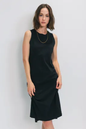 Relaxed Midi Muscle Dress (Jet Black)