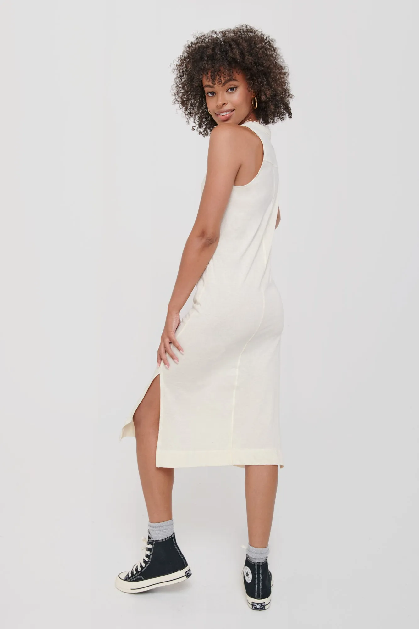 Relaxed Midi Muscle Dress (Vanilla)