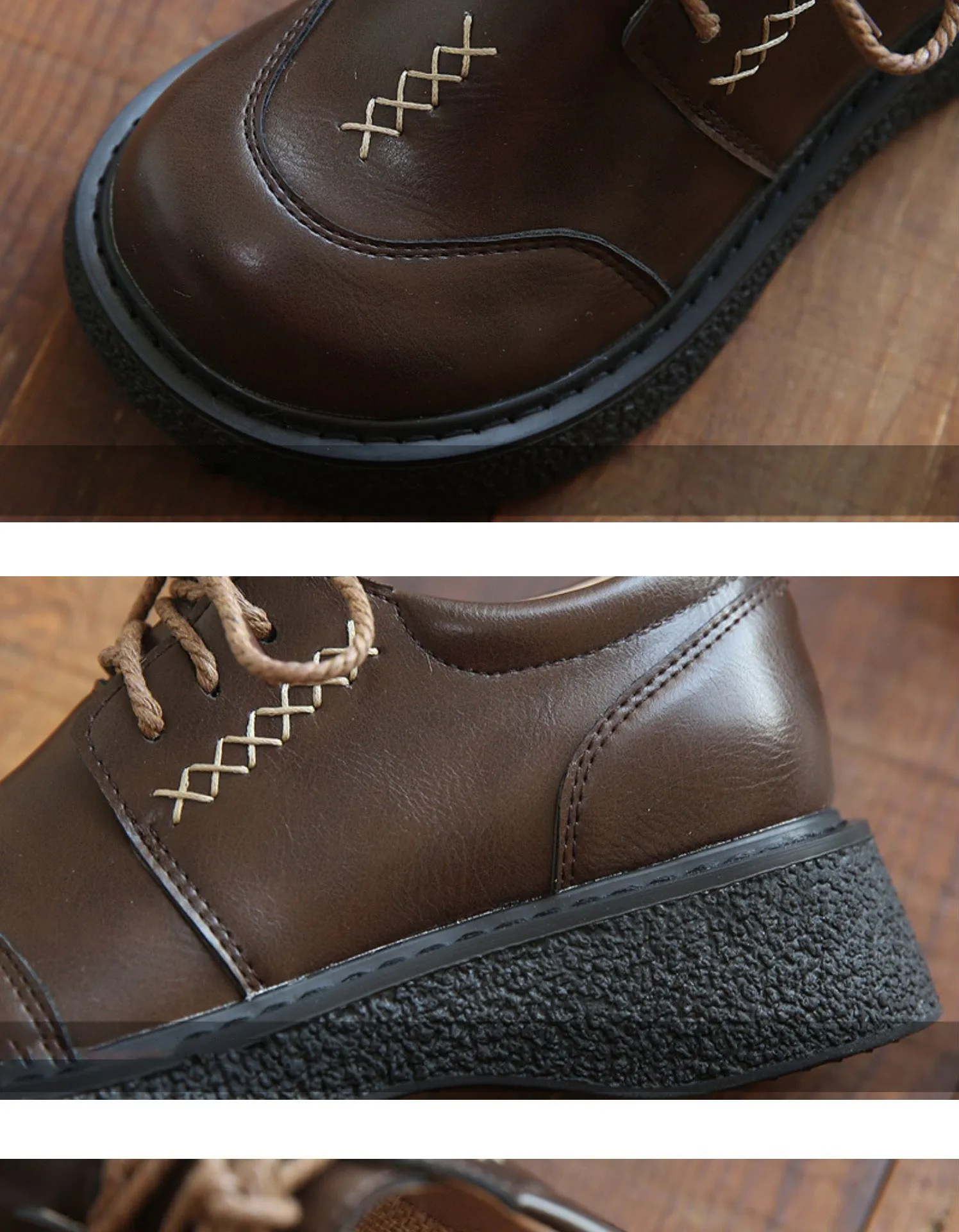 Round Toe Comfortable Lace-up Wide Toe Box Shoes