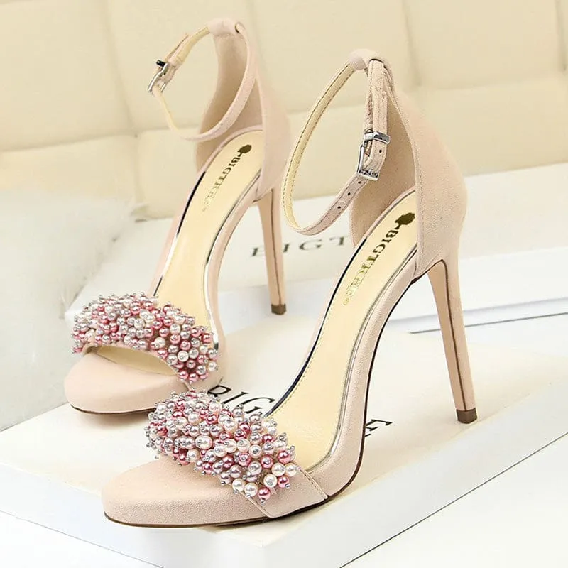 String Bead Super High Elegant Ladies Sexy Heels