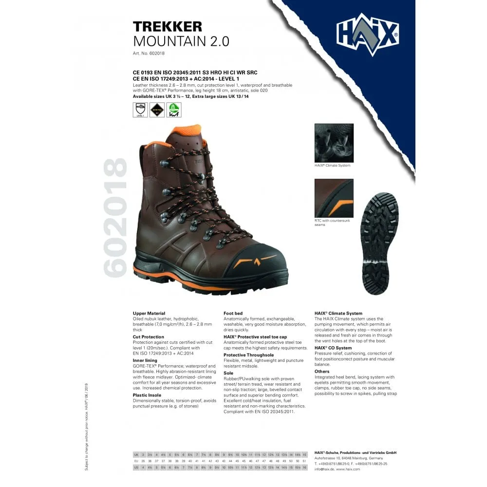 Trekker Mountain 2.0 Chainsaw Boots Class 1