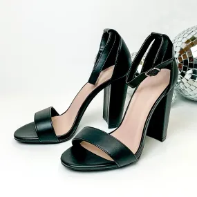 Uptown Vibes Block High Heel Sandals in Black