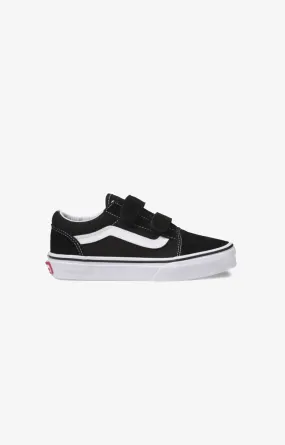 Vans Kids Old Skool Velcro Classic Shoes, Black/White