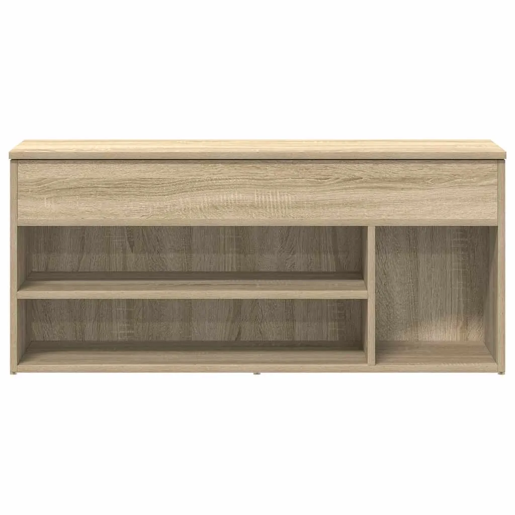 vidaXL Shoe Bench Sonoma Oak 102x30.5x45 cm Engineered Wood