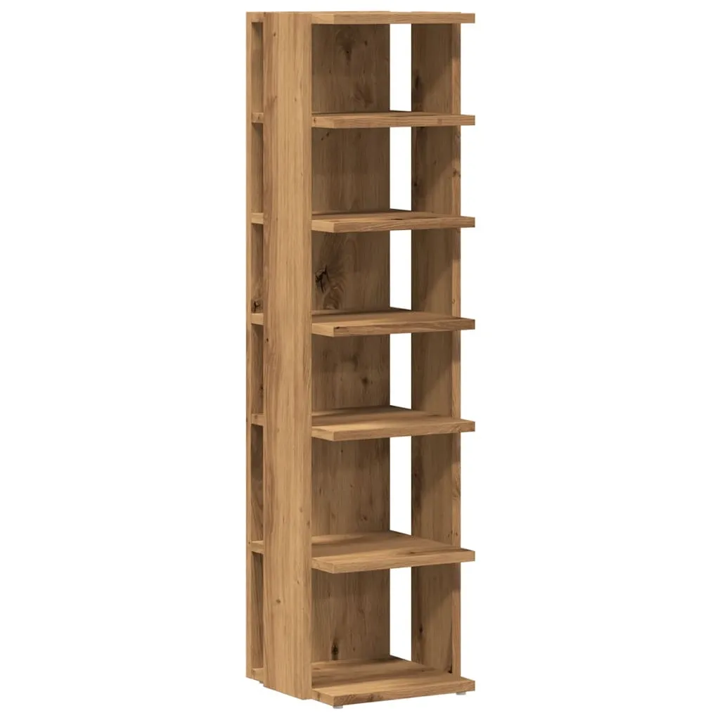 vidaXL Shoe Cabinet Artisan Oak 28x27x102 cm Engineered Wood