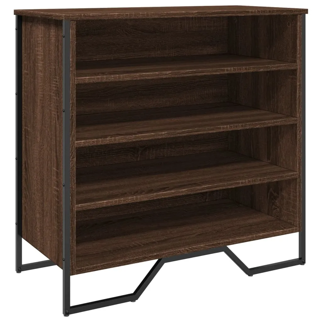 vidaXL Shoe Cabinet Brown Oak 80x38x78 cm Engineered Wood