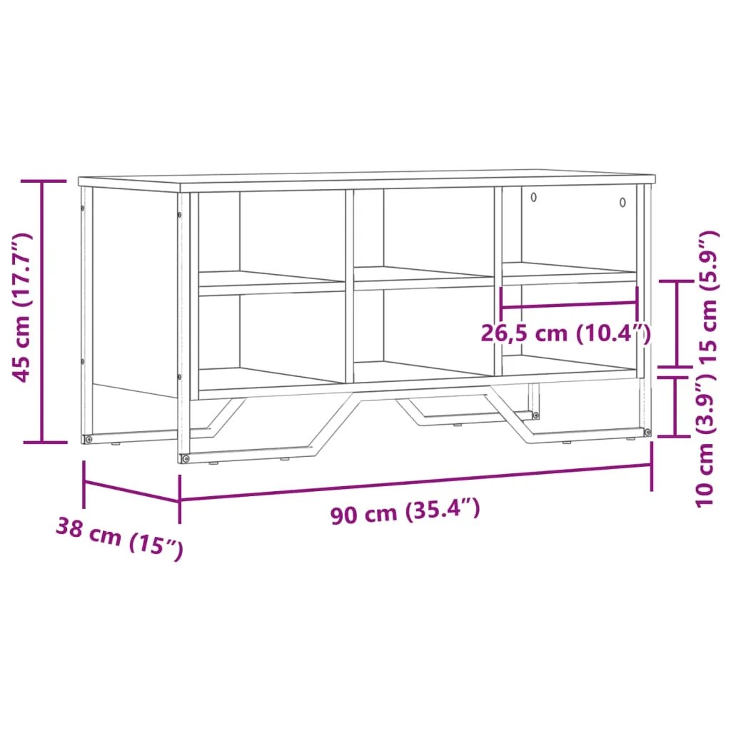 vidaXL Shoe Cabinet Brown Oak 90x38x45.5 cm Engineered Wood